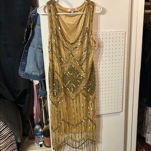 Gold Beaded Dress